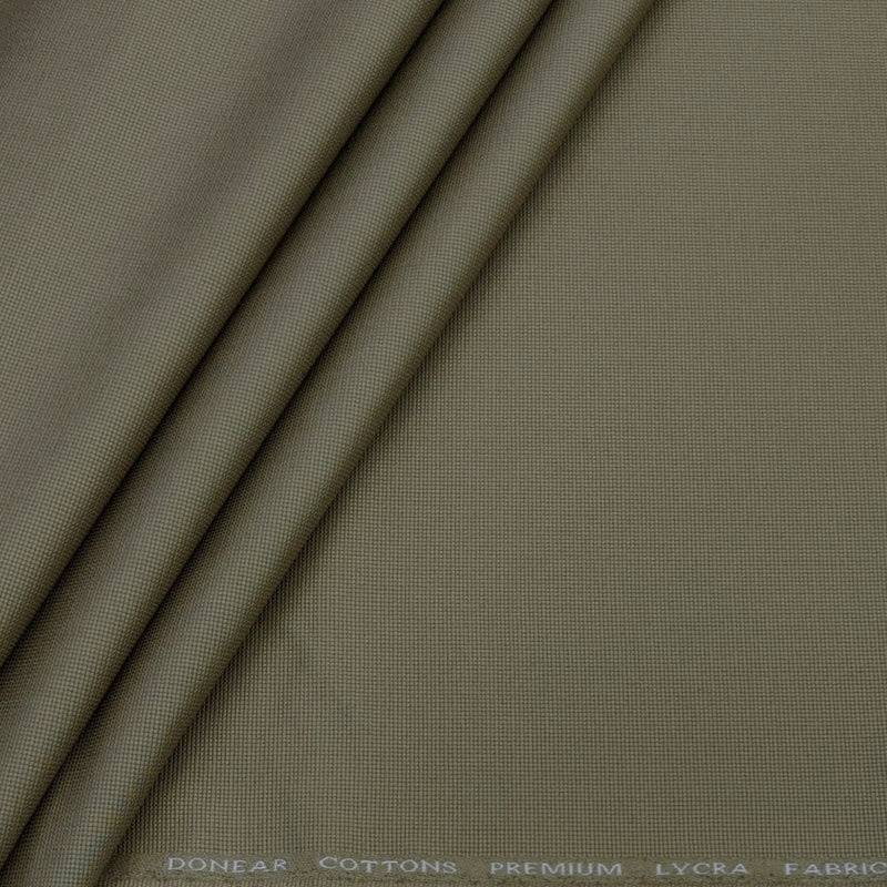 Trouser Fabric Donear Pure Cotton Stretchable Textured Colour Chicory Brown