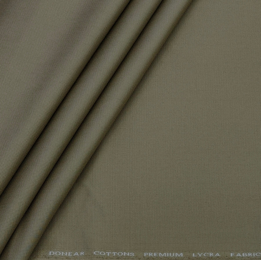 Trouser Fabric Donear Pure Cotton Stretchable Textured Colour Chicory Brown