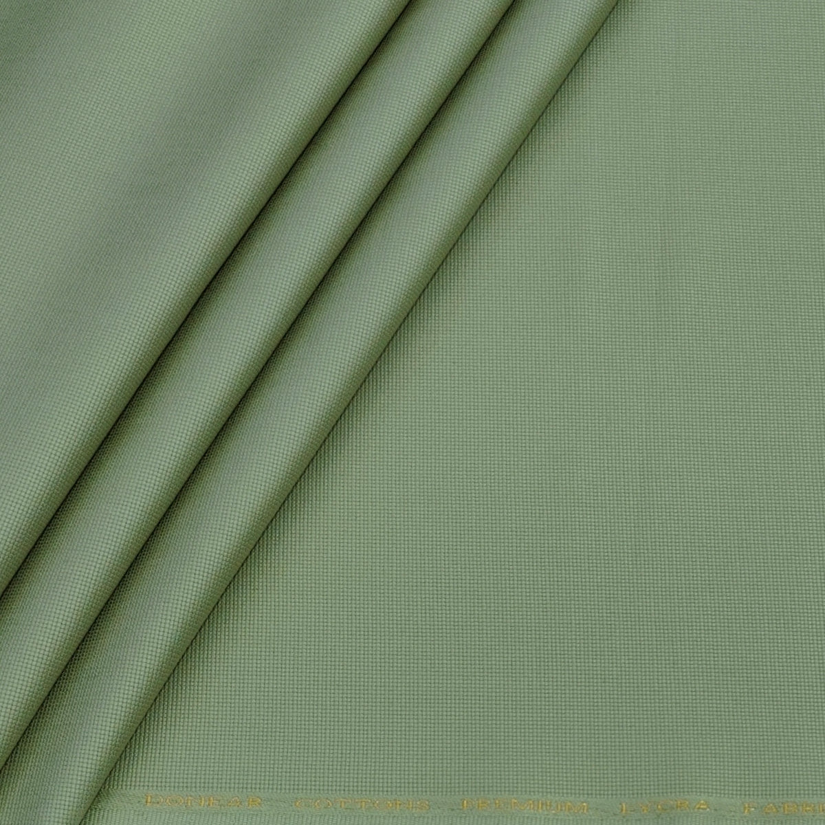 Trouser Fabric Donear Pure Cotton Stretchable Textured Colour Laurel Green