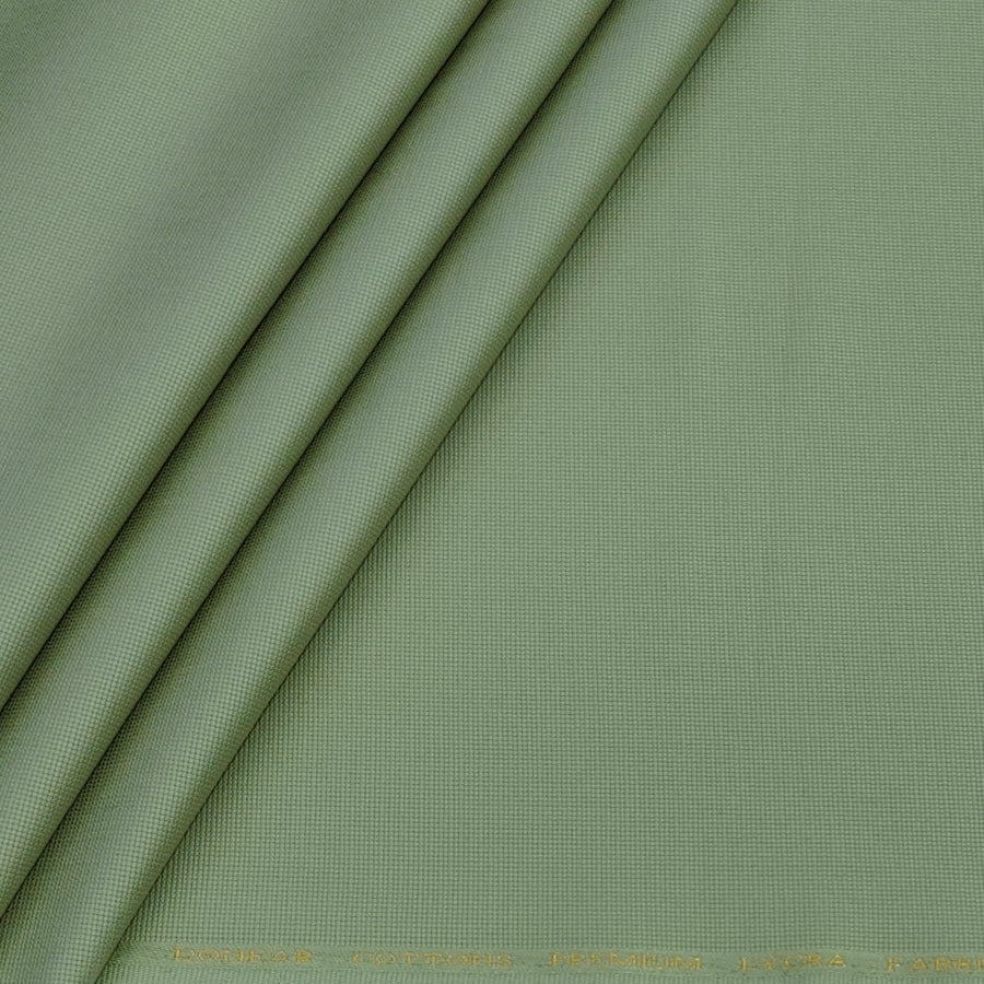 Trouser Fabric Donear Pure Cotton Stretchable Textured Colour Laurel Green