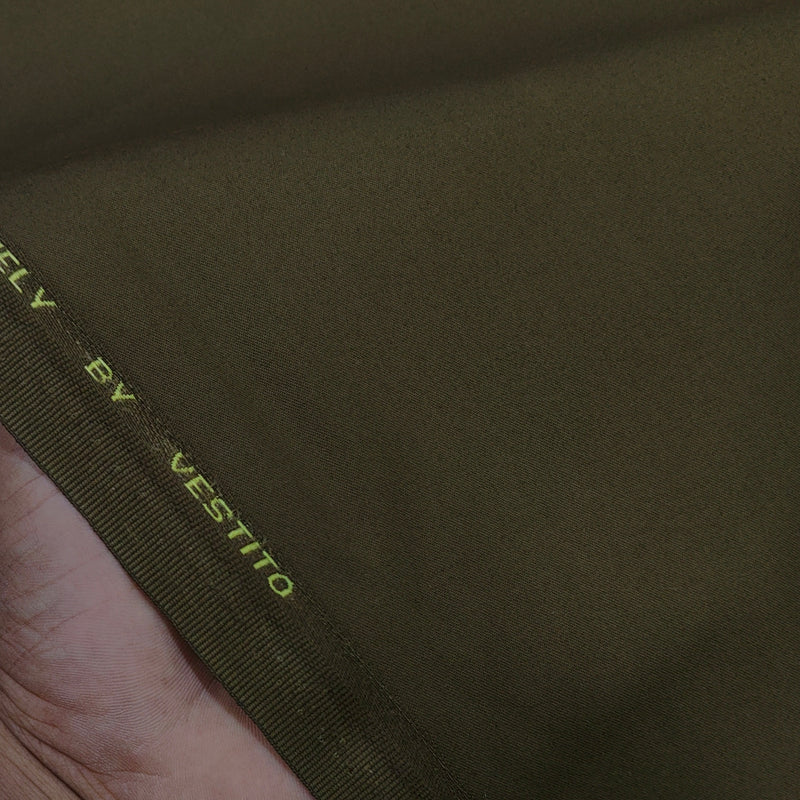 Trouser Fabric Vestito Giza Cotton Plain Colour Golden Green