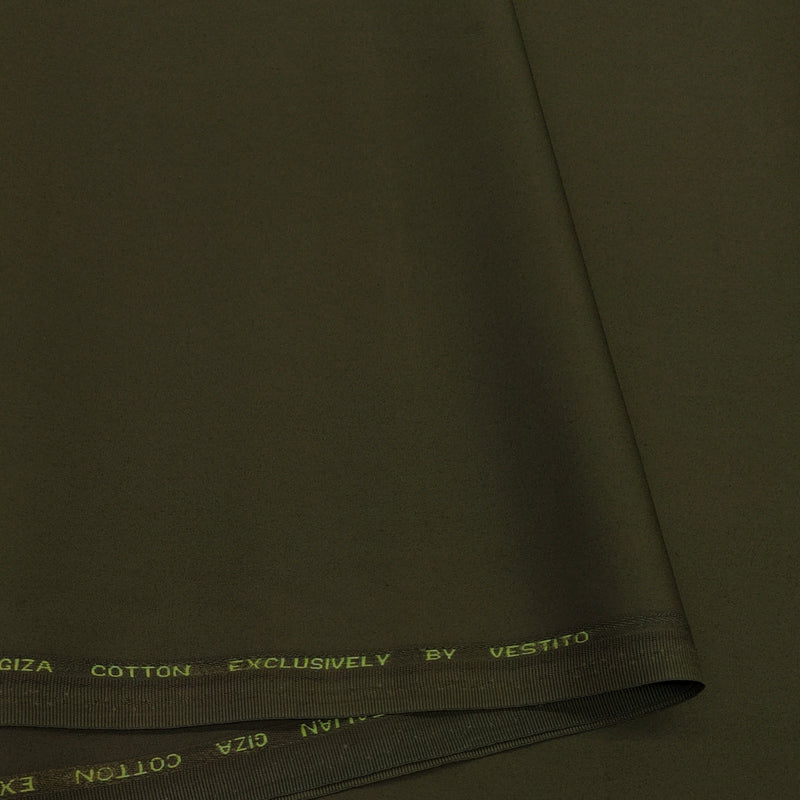 Trouser Fabric Vestito Giza Cotton Plain Colour Golden Green