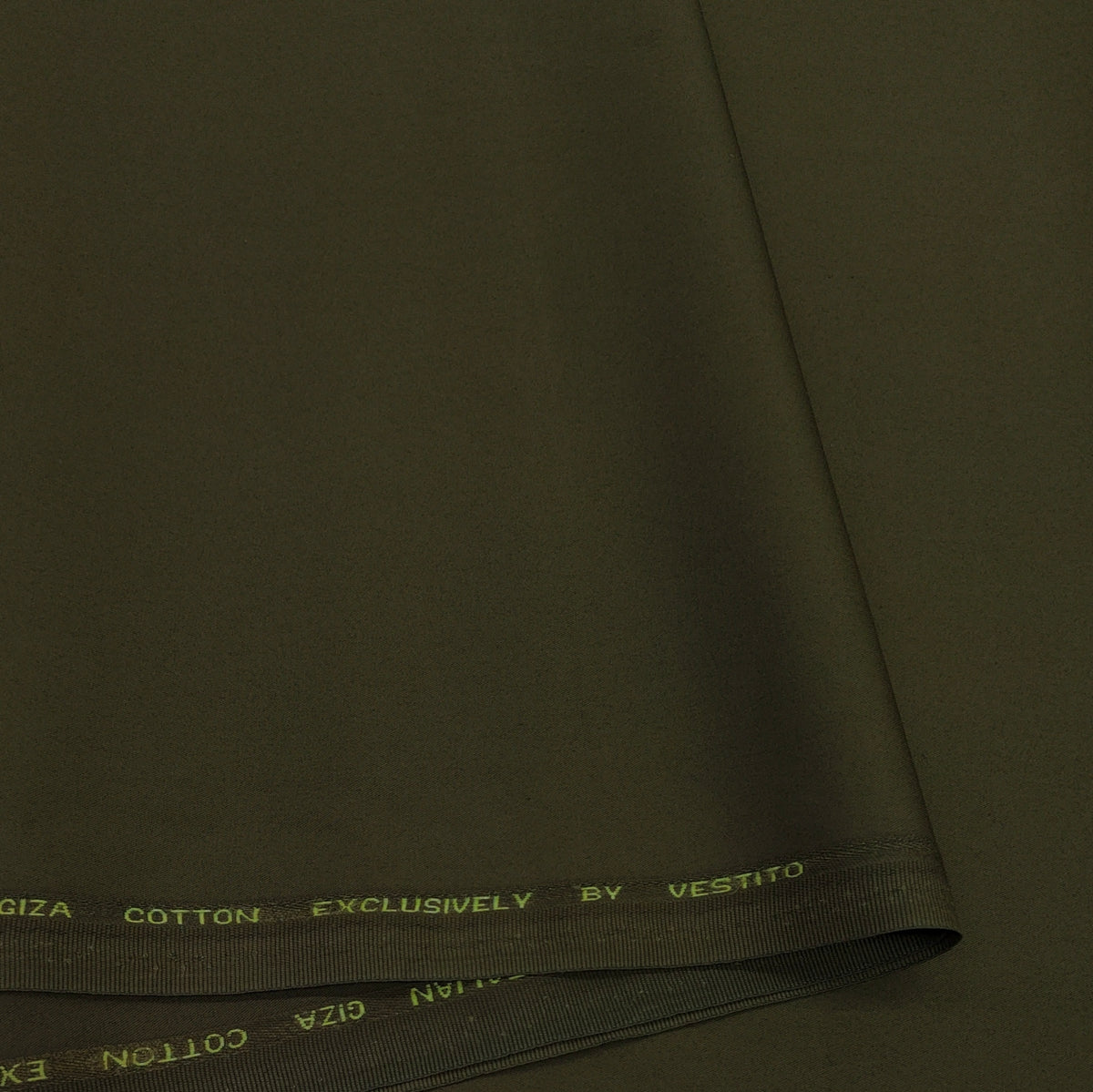 Trouser Fabric Vestito Giza Cotton Plain Colour Golden Green