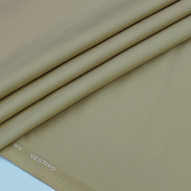 Trouser Fabric Vestito Giza Cotton Plain Colour Oat Brown