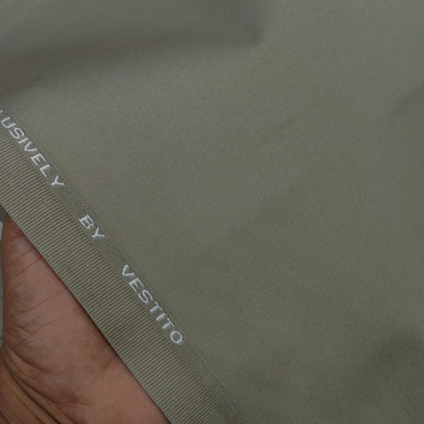 Trouser Fabric Vestito Giza Cotton Plain Colour Haze Green