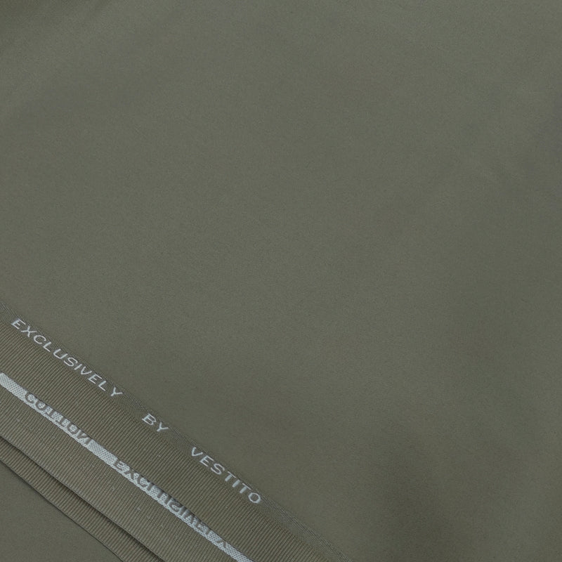 Trouser Fabric Vestito Giza Cotton Plain Colour Haze Green