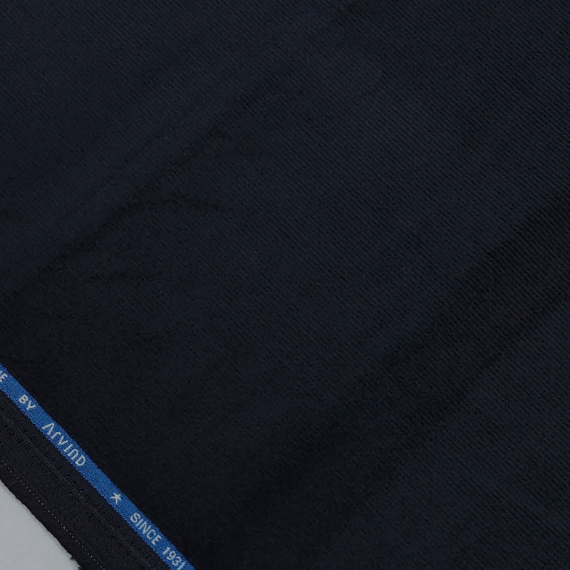 Arvind Cotton Stretch Corduroy Trouser Fabric Colour Dark Blue
