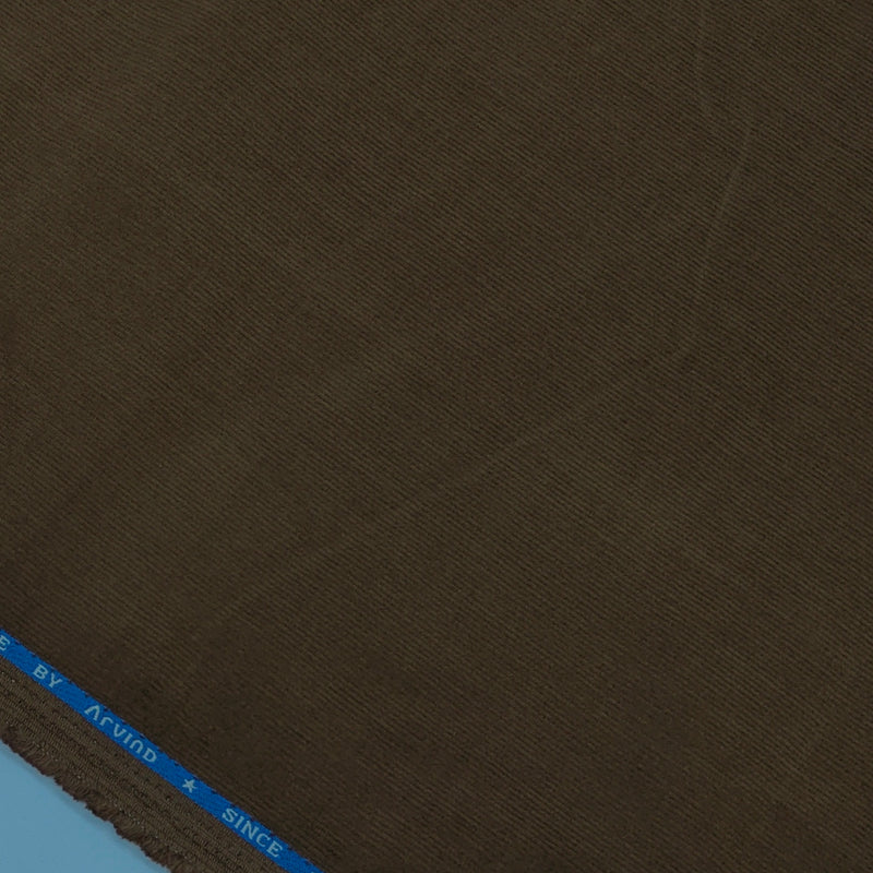 Arvind Cotton Stretch Corduroy Trouser Fabric Colour Cedar Brown