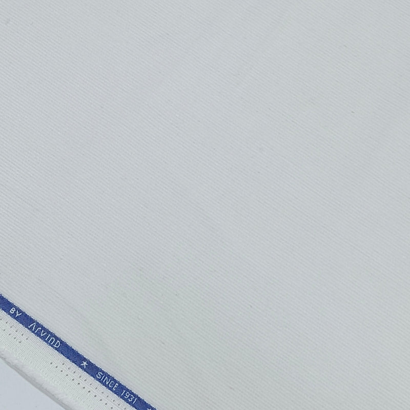 Arvind Cotton Stretch Corduroy Trouser Fabric Colour White
