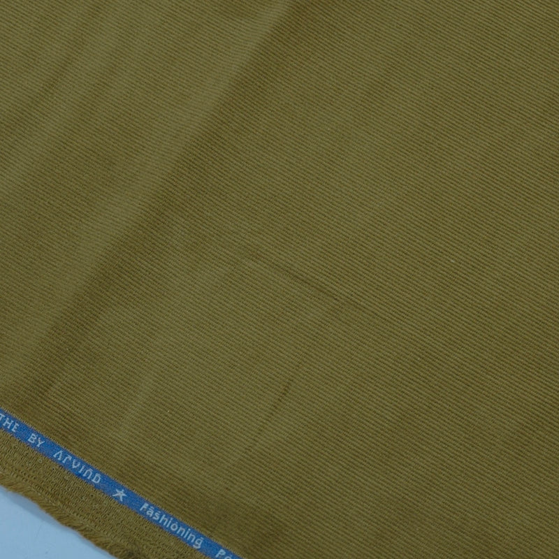 Arvind Cotton Stretch Corduroy Trouser Fabric Colour Olive Green