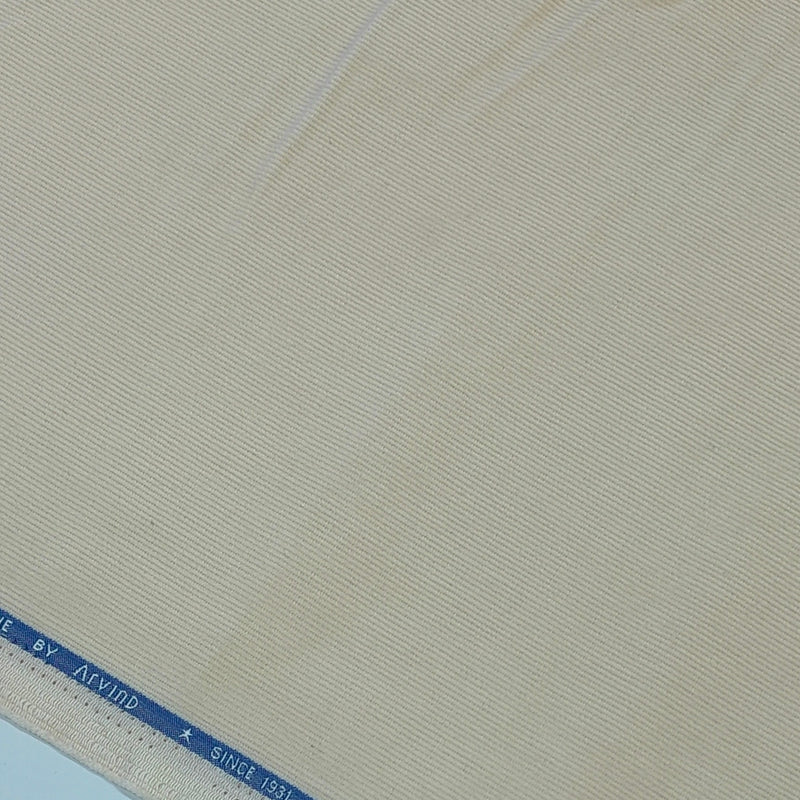 Arvind Cotton Stretch Corduroy Trouser Fabric Colour Soft Beige