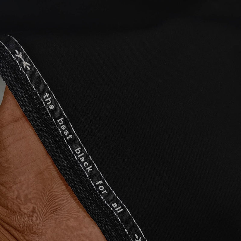 Trouser Fabric Donear Japan Black Poly Viscose Plain Colour Pitch Black