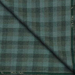 Tweed Blazer Fabric Reid N Taylor 100% Wool Check Colour Teal Green