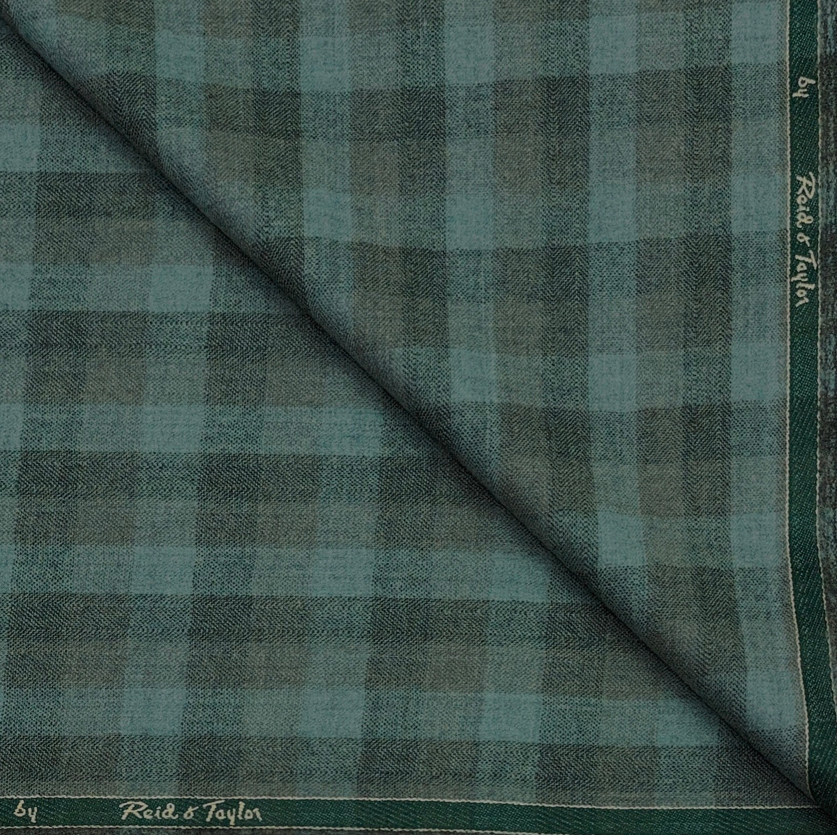 Tweed Blazer Fabric Reid N Taylor 100% Wool Check Colour Teal Green