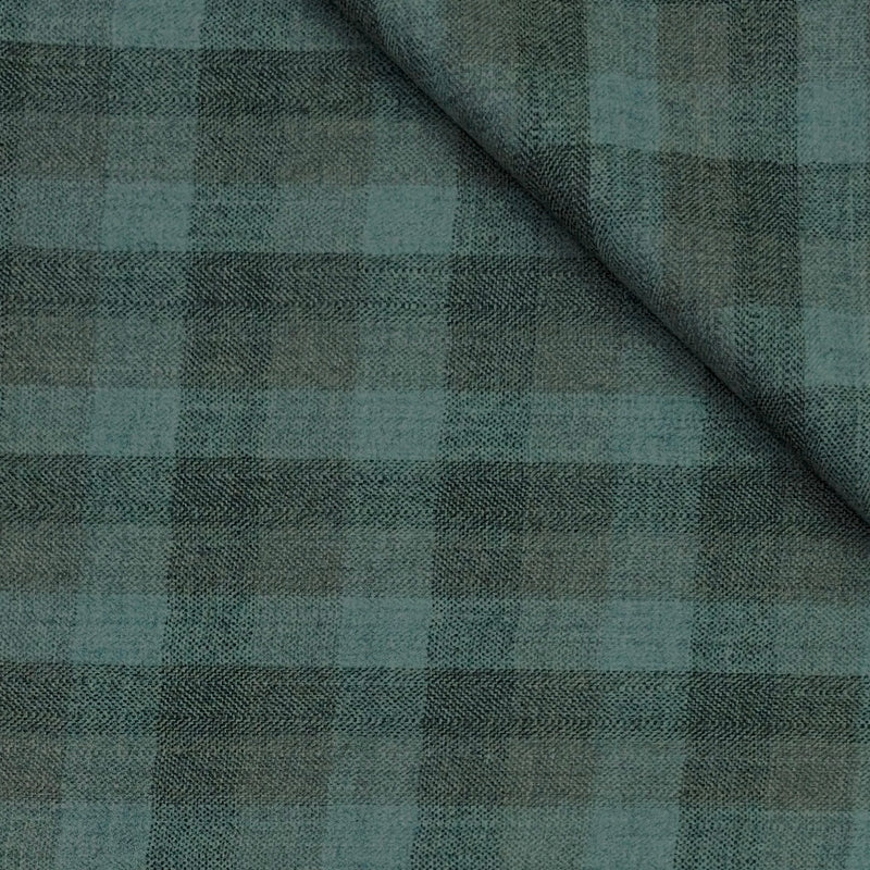 Tweed Blazer Fabric Reid N Taylor 100% Wool Check Colour Teal Green