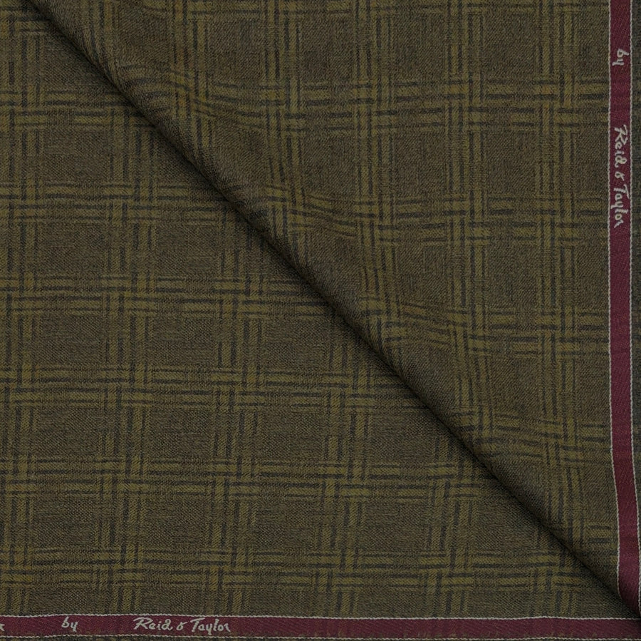 Tweed Blazer Fabric Reid N Taylor 100% Wool Broad Check Colour Golden Brown