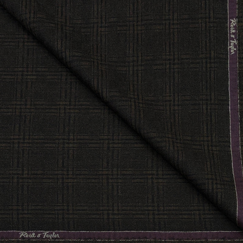 Tweed Blazer Fabric Reid N Taylor 100% Wool Broad Check Colour Cedar Brown