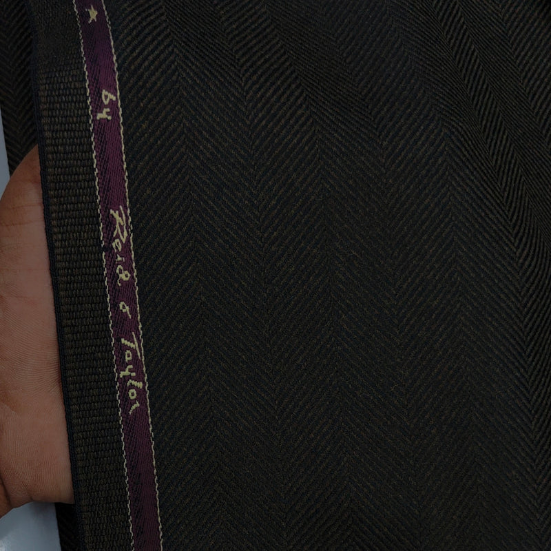 Tweed Blazer Fabric Reid N Taylor Wool Blended Herringbone Colour Carob Brown