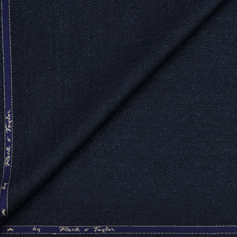 Tweed Blazer Fabric Reid N Taylor Wool Blended Herringbone Colour Dark Blue