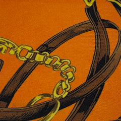 Shirt Fabric Raymond Regio Italia 100% Silk Digital Printed Colour burnt orange, tangerine, or Hermès orange