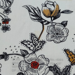 Shirt Fabric Raymond Regio Italia 100% Silk Digital Printed Colour off white and black