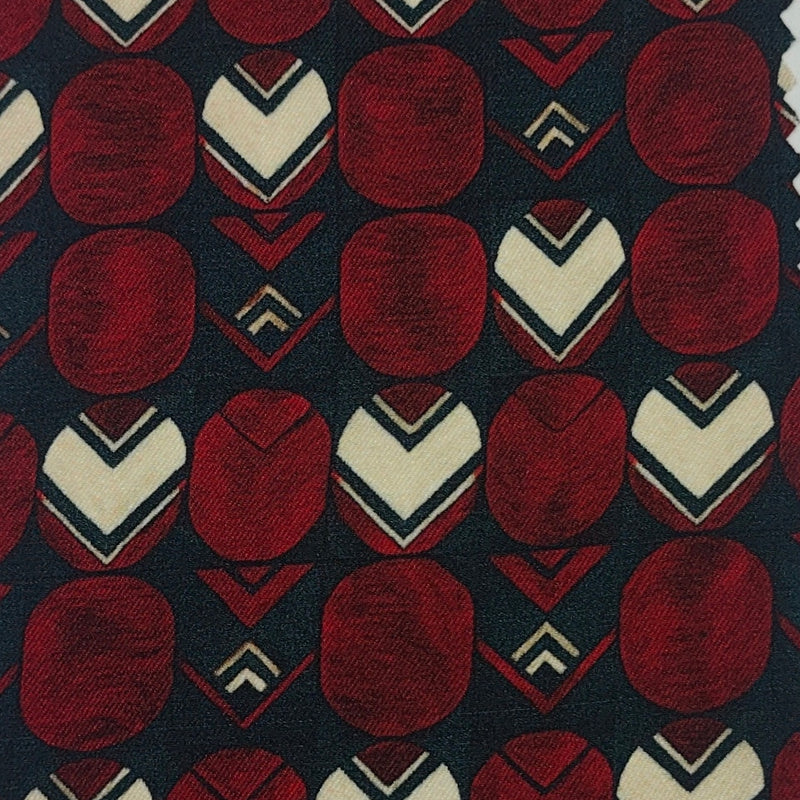 Shirt Fabric Raymond Regio Italia 100% Silk geometric Art Digital Print Colour Magenta
