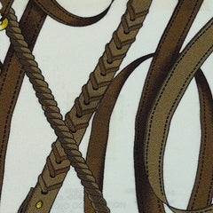 Shirt Fabric Raymond Regio Italia 100% Silk Digital Equestrian Print Colour Chestnut brown
