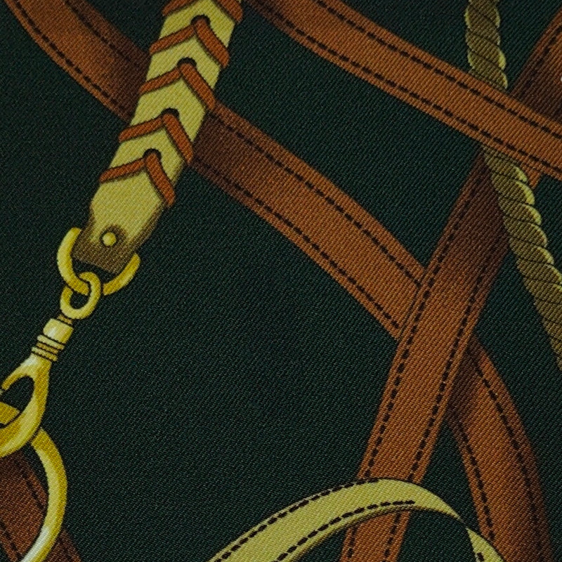 Shirt Fabric Raymond Regio Italia 100% Silk Digital Belt n Chain Print Colour Black, Tan, Mehogany
