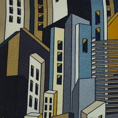 Shirt Fabric Raymond Regio Italia 100% Silk Digital building Printed Colour Dark blue and Black,goldan