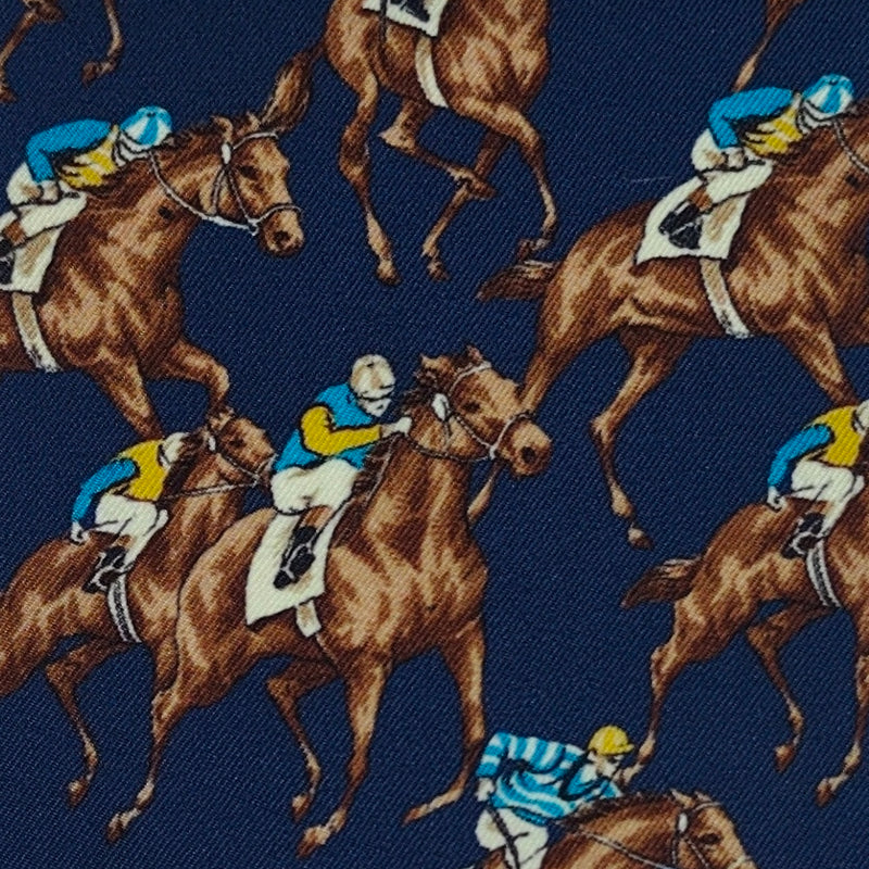 Shirt Fabric Raymond Regio Italia 100% Silk Digital Derby Print Colour Navy Blue