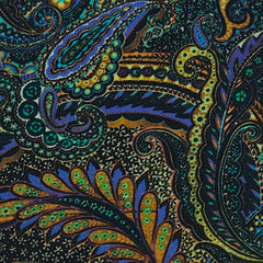 Shirt Fabric Raymond Regio Italia 100% Silk paisley Digital Print Colour Royal blue N Teal Green