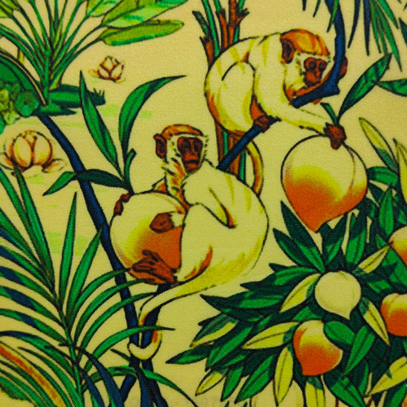 Shirt Fabric Raymond Regio Italia Super 137/2s Giza Cotton Palm motif Printed Colour Lemon Yellow