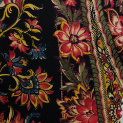 Shirt Fabric Raymond Regio Italia 100% Silk Ornate Floral Paisley Print Colur Black