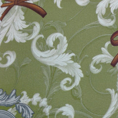 Shirt Fabric Raymond Regio Italia 100% Silk Rococo-style Print Colur Sage Green N White