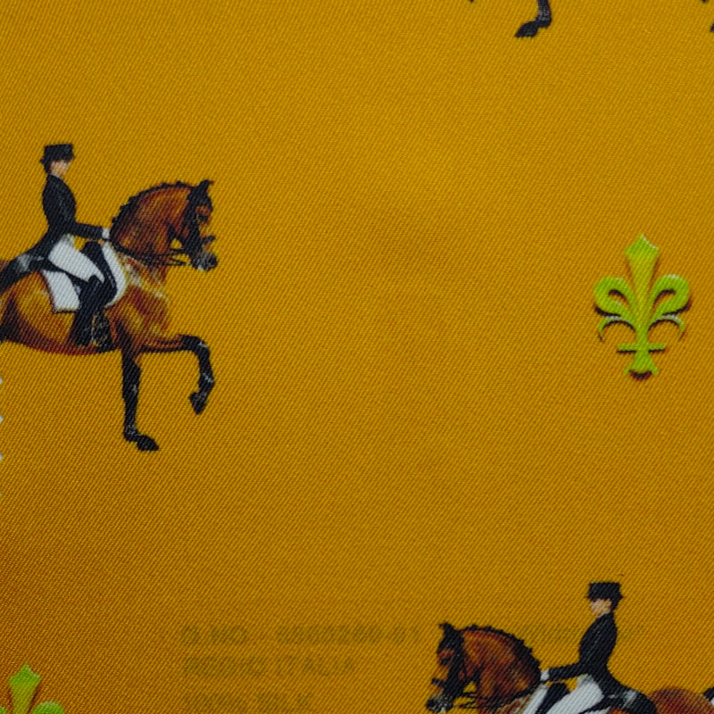 Shirt Fabric Raymond Regio Italia 100% Silk dressage horse riders Print Colur Mustard Yellow N Goldenrod