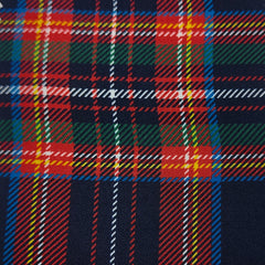 Shirt Fabric Raymond Regio Italia 100% Silk Digital MacBeth Modern tartan Print Colour Dark Blue N Scarlet Red