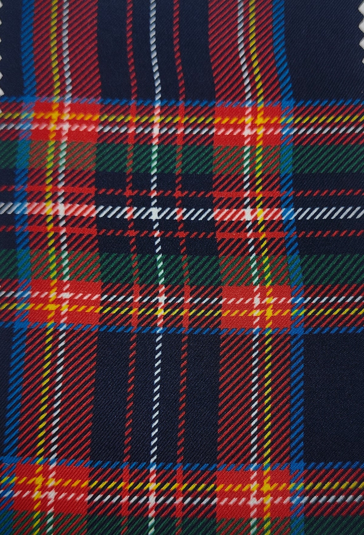 Shirt Fabric Raymond Regio Italia 100% Silk Digital MacBeth Modern tartan Print Colour Dark Blue N Scarlet Red