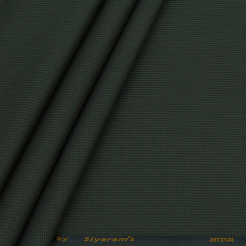 Trouser Fabric Siyaram Poly Cotton Thick N Rough Dobby Colour Dark Army Green