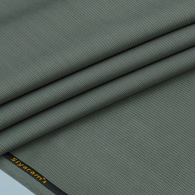 Trouser Fabric Siyaram Poly Cotton Thick N Rough Dobby Colour Laurel Green