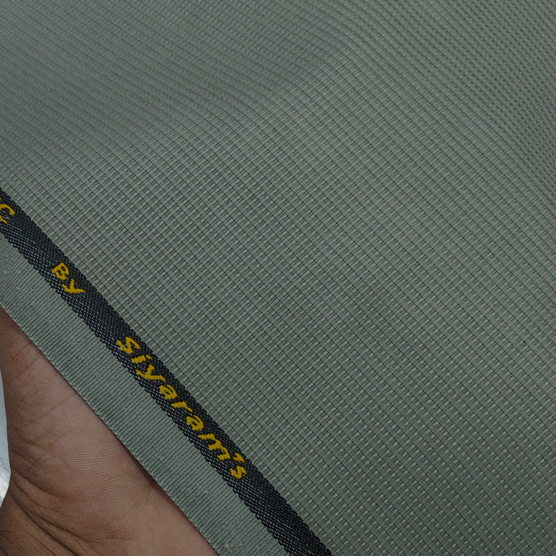 Trouser Fabric Siyaram Poly Cotton Thick N Rough Dobby Colour Laurel Green