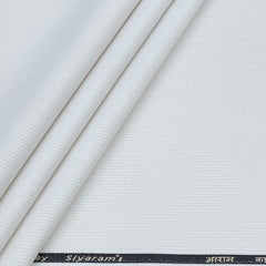 Trouser Fabric Siyaram Poly Cotton Thick N Rough Dobby Colour White