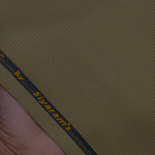 Trouser Fabric Siyaram Poly Cotton Thick N Rough Dobby Colour Tortilla Brown