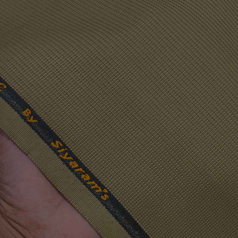 Trouser Fabric Siyaram Poly Cotton Thick N Rough Dobby Colour Tortilla Brown