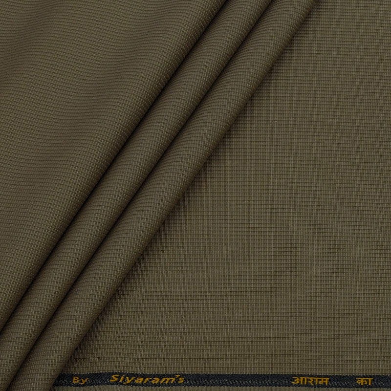 Trouser Fabric Siyaram Poly Cotton Thick N Rough Dobby Colour Tortilla Brown