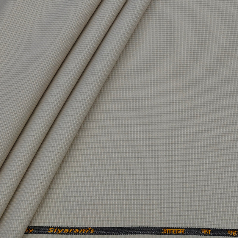 Trouser Fabric Siyaram Poly Cotton Thick N Rough Dobby Colour Ash Brown