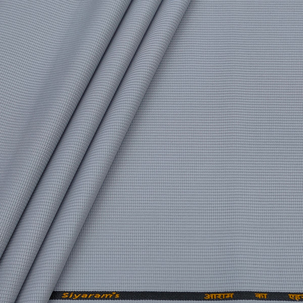 Trouser Fabric Siyaram Poly Cotton Thick N Rough Dobby Colour Lavender Silver
