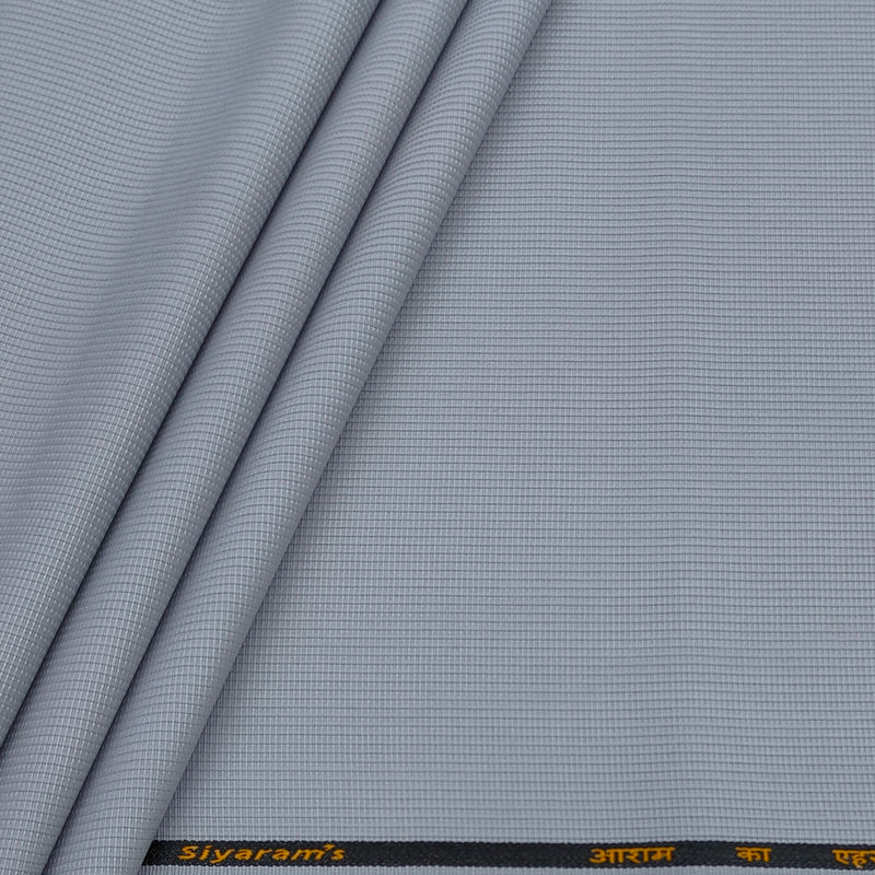 Trouser Fabric Siyaram Poly Cotton Thick N Rough Dobby Colour Lavender Silver