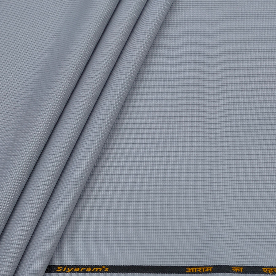 Trouser Fabric Siyaram Poly Cotton Thick N Rough Dobby Colour Lavender Silver