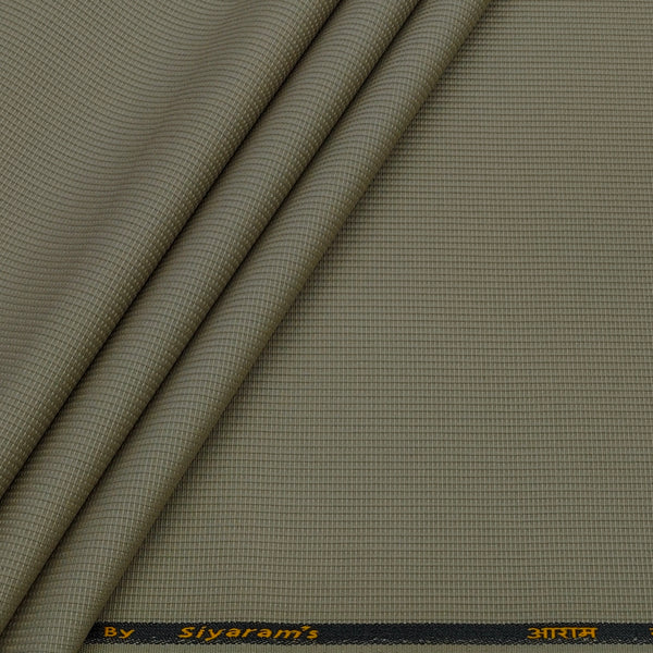 Trouser Fabric Siyaram Poly Cotton Thick N Rough Dobby Colour Chamomile Brown