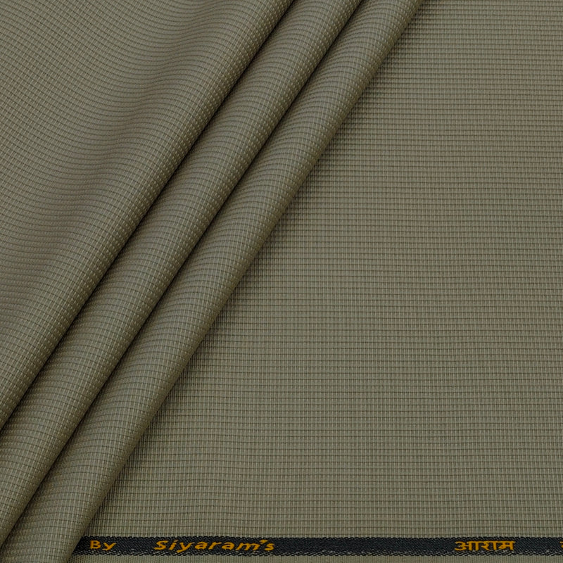 Trouser Fabric Siyaram Poly Cotton Thick N Rough Dobby Colour Chamomile Brown